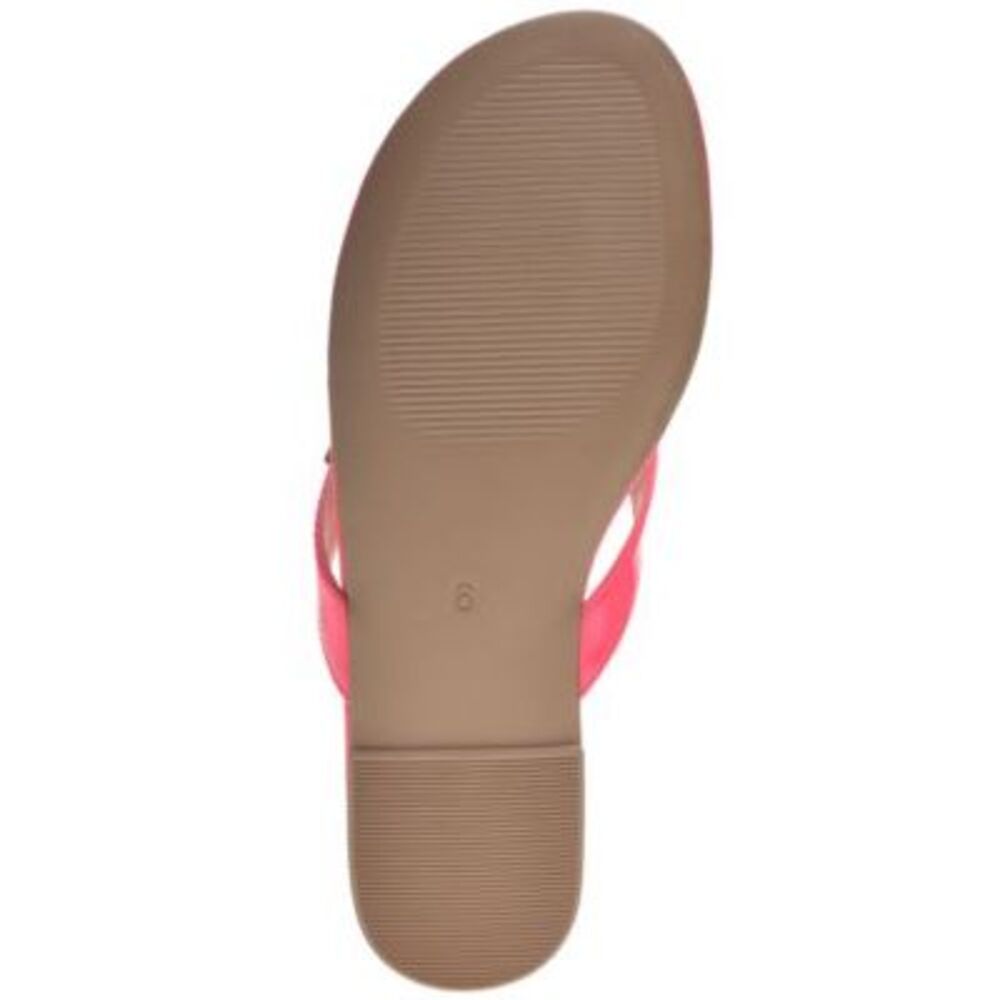 WILD PAIR Womens Pink Rhinestone Fantasia Round Toe Slip On Thong Sandals 9 M - Picture 4 of 4